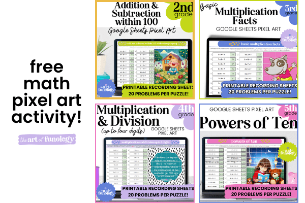Form to download a free pixel art fraction practice activity for upper elementary students.