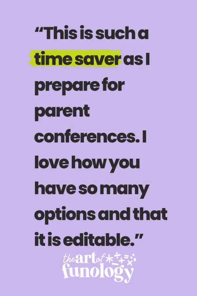 Graphic featuring teacher testimonials about using math conference tools, including feedback on time-saving and parent communication benefits.