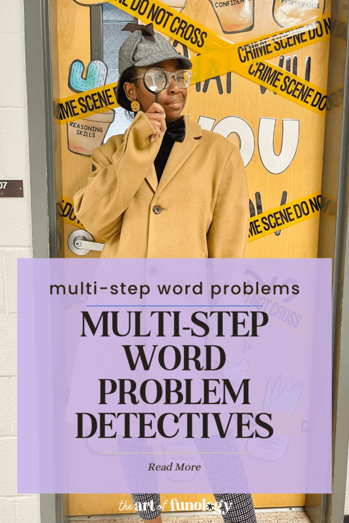 Teacher modeling a multi-step word problem using visual thinking strategies