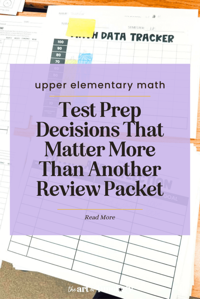 Student math data tracker used for identifying weak standards before test prep